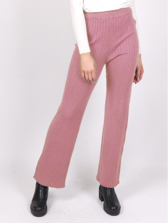 Cashmere Blend Solid Color Knitted Yarn Stretchy Pants 